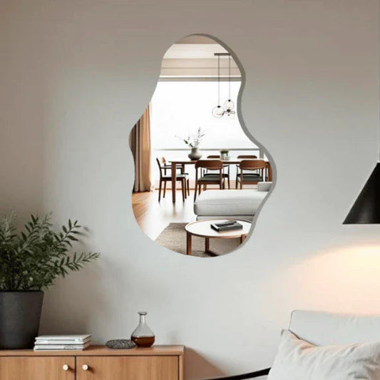 Großer Ganzkörperspiegel in Bio-Optik, 115 x 60 cm, poliert, dekorativ, im Angebot.